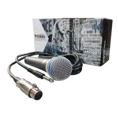 Microfono Romms Mc-58a Vocal Dinamico Unidireccional Con Cable